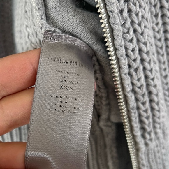 Zadig & Voltaire Moore Light Grey Hooded Knit Cardigan Sweater Size XS/S - Picture 13 of 14